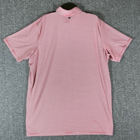 Greyson Golf Polo Shirt Red White Striped Leaf‎ Logo Casual Mens 2XL - Picture 9 of 10